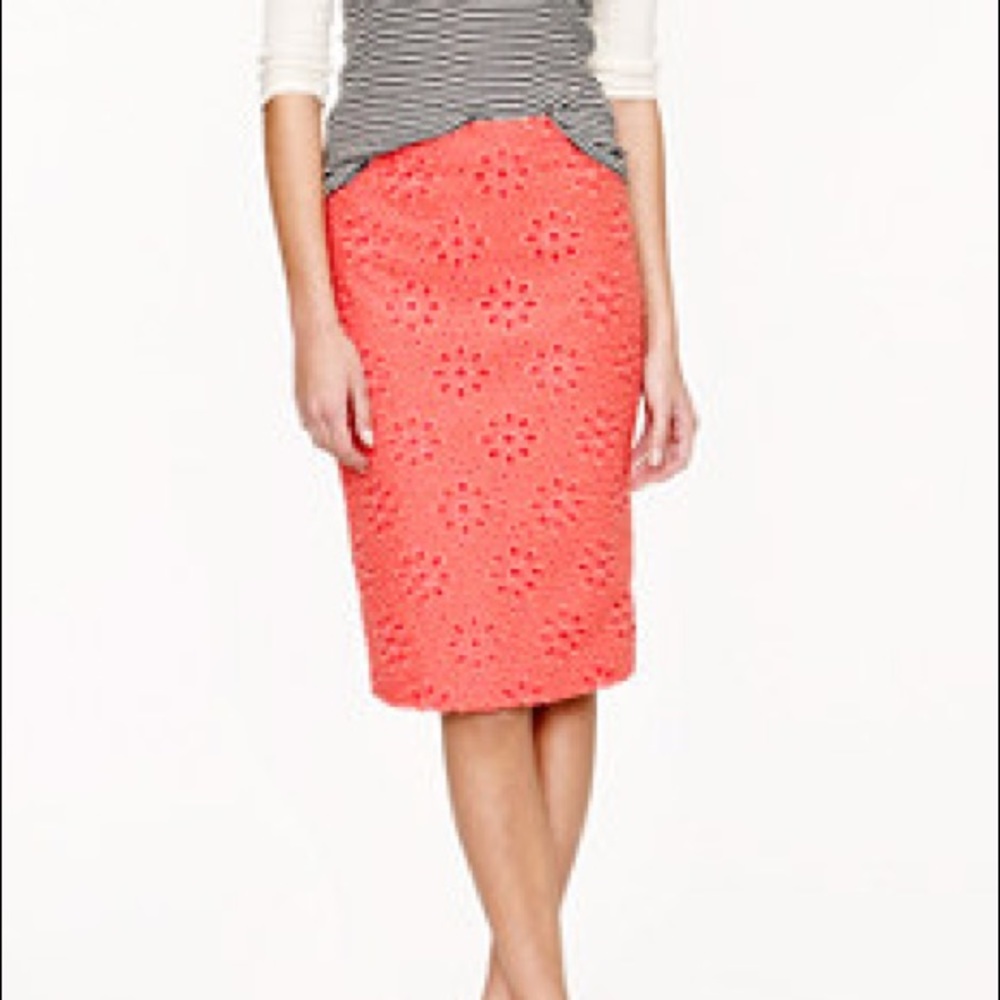 J. Crew NO. 2 PENCIL SKIRT IN PINWHEEL EYELET